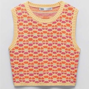 Zara floral sweater vest